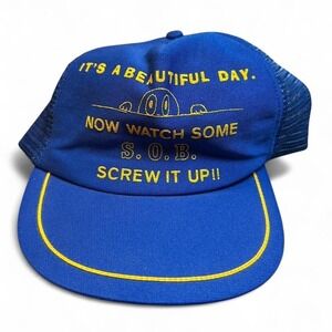 Vintage‎ funny humor blue trucker SnapBack hat